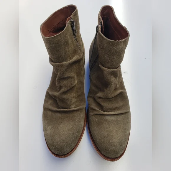 Kork-ease Giba Ankle Boots Suede Olive Green zip womens 8 - Picture 2 of 8